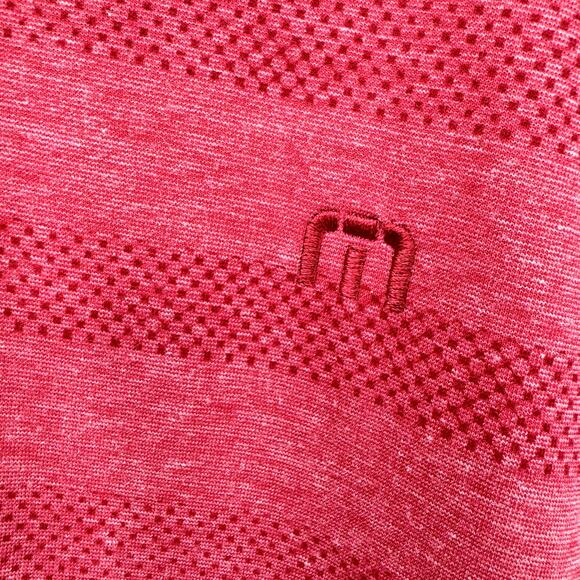 Travis Mathew Polo Shirt Mens XL Pink Short Sleeve Golf Mesh Knit - Picture 3 of 7